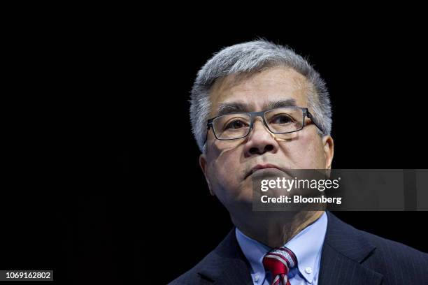 Gary Locke, former U.S. Ambassador to China, listens during a Business Roundtable CEO Innovation Summit discussion in Washington, D.C., U.S., on...