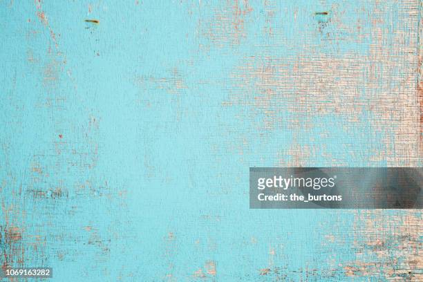 full frame shot of wooden wall with flaked paint, shabby chic style - paint textures ストックフォトと画像