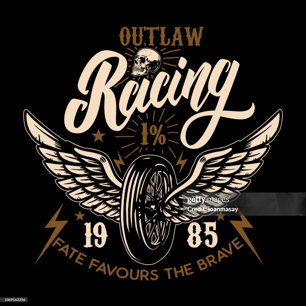 Outlaw Racing Graphics Outlaw Racing Racer Winged Wheel Design Element For Poster Emblem T ...