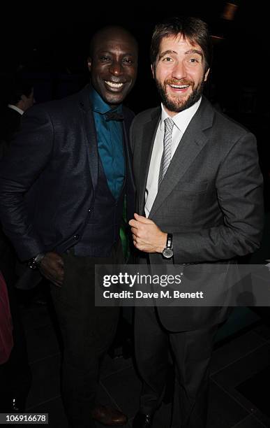 Ozwald Boateng and Kris Thykier attend the private dinner at Hakkasan Mayfair in support of Malaria No More on November 16, 2010 in London, England.