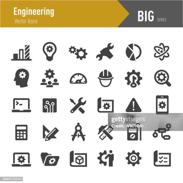 stockillustraties, clipart, cartoons en iconen met engineering icons - grote reeksen - engineering