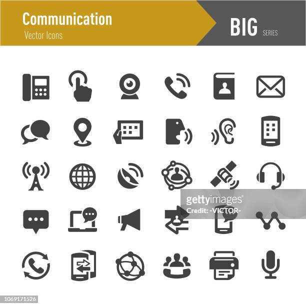 communication icon - big series - contact us vector stock illustrations