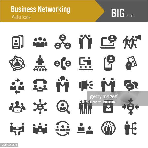 business networking icons - big series - business meeting stock illustrations