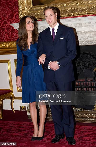 Prince William and Kate Middleton officially announce their engagement at St James's Palace on November 16, 2010 in London, England. After much...