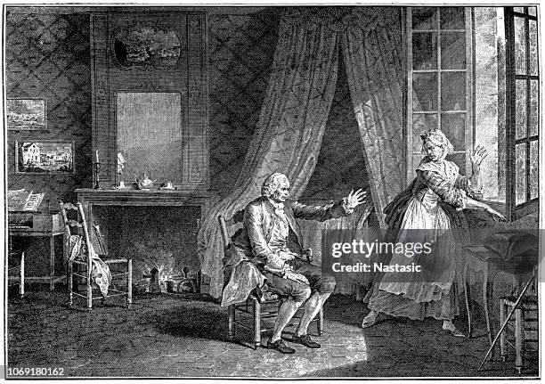 stockillustraties, clipart, cartoons en iconen met rousseau, jean jacques, 28.6.1712 - 2.7.1778, frans filosoof, volledige lengte, zijn laatste woorden voor zijn dood - franse revolutie