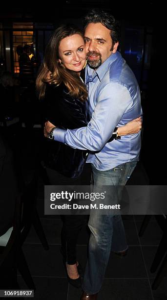 Lucy Yeomans and Keith Tyson attend the private dinner at Hakkasan Mayfair in support of Malaria No More on November 16, 2010 in London, England.