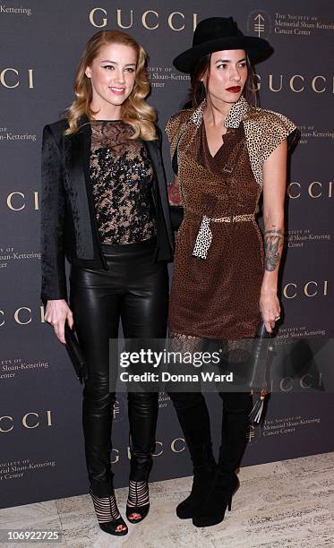 Amber Heard and Tasya Van Ree attend the Society of Sloane-Kettering Cancer Center's 2010 fall party at Four Seasons Restaurant on November 16, 2010...