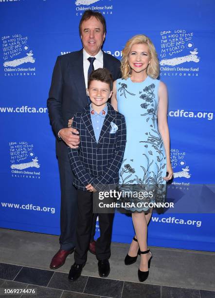 Actor Kevin Nealon, his wife actress Susan Yeagley and their son Gabe Nealon arrive for the Children's Defense Fund-California's 28th Annual Beat the...