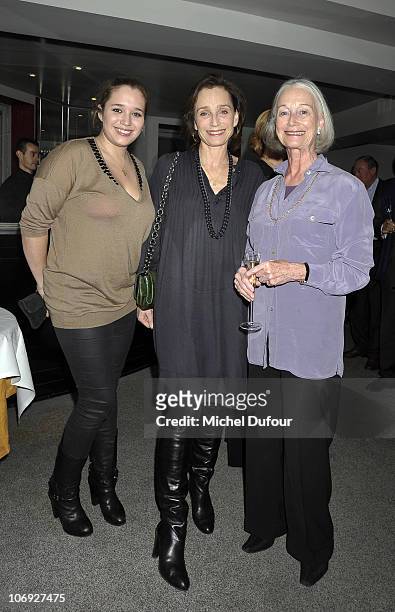 Kristin Scott Thomas , her daughter Hannah Olivennes and her mother Deborah Scott Thomas attend a dinner honouring actress Kathleen Turner at...