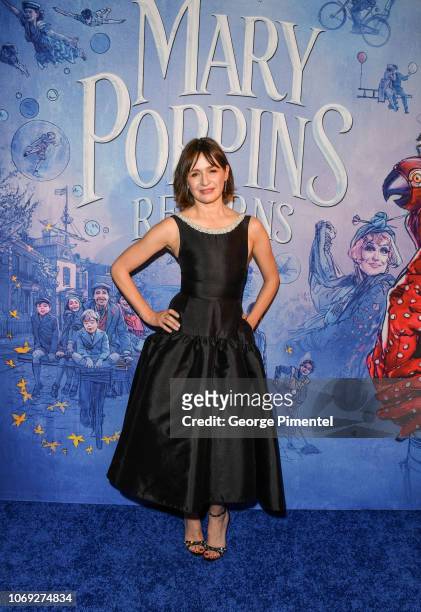 Actress Emily Mortimer attends the 'Mary Poppins Returns' special Canadian screening at Scotiabank Theatre on December 6, 2018 in Toronto, Canada.