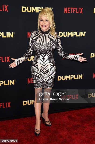 Singer Dolly Parton attends the premiere of Netflix's "Dumplin'" at TCL Chinese 6 Theatres on December 6, 2018 in Hollywood, California.