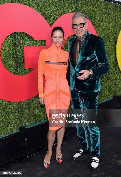 Emilie Livingston and Jeff Goldblum attend the 2018 GQ Men of the Year Party at a private residence on December 6, 2018 in Beverly Hills, California.