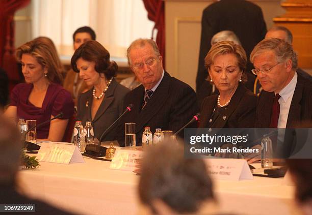 Infanta Cristina of Spain, Queen Silvia of Sweden, King Albert of Belgium, Queen Paola of Belgium and Belgian Justice Minister Stefaan De Clerck...