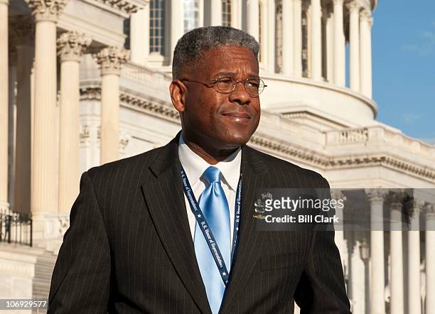 Rep.-elect Allen West, R-Fla., arrives with other newly elected members of Congress on the East Plaza for their ongoing orientation sessions on...
