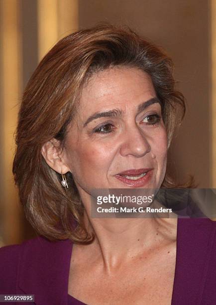 Princess Cristina of Spain attends a conference dealing with the issue of "Vulnerable children on the run" at the Royal Palace on November 17, 2010...