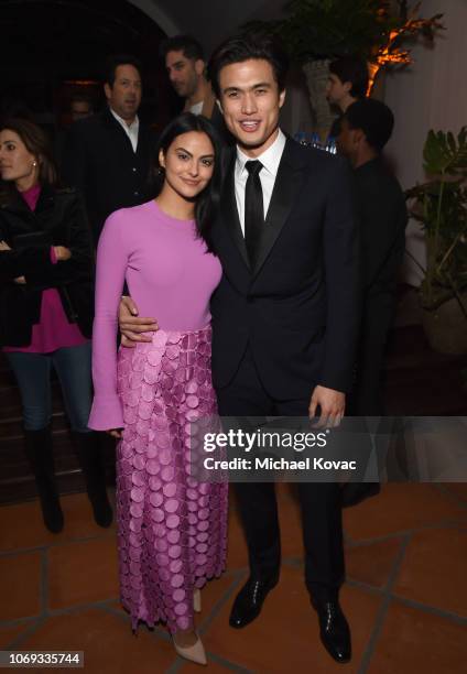 Camila Mendes and Charles Melton attend the 2018 GQ Men of the Year Party at a private residence on December 6, 2018 in Beverly Hills, California.