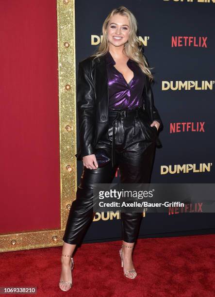 Iskra Lawrence attends the premiere of Netflix's 'Dumplin' at TCL Chinese 6 Theatres on December 6, 2018 in Hollywood, California.