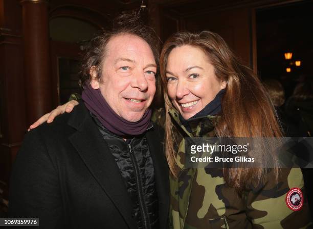 Bill Camp and Elizabeth Marvel pose at the opening night of the play "Network" on Broadway at The Belasco Theatre on December 6, 2018 in New York...