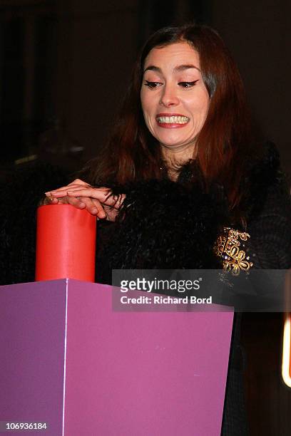 Singer Olivia Ruiz launches the Christmas Illuminations at Bazar de l'Hotel de Ville on November 17, 2010 in Paris, France.