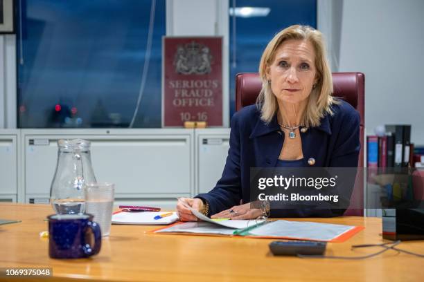 Lisa Osofsky, director of the Serious Fraud Office, poses for a photograph before an interview in her office in London, U.K., on Tuesday, Nov. 13,...