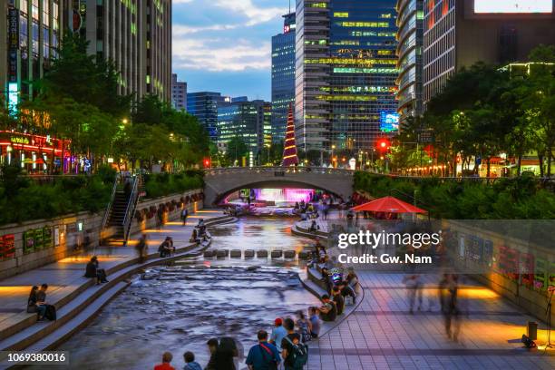 nightscape of seoul - seoul fotografías e imágenes de stock