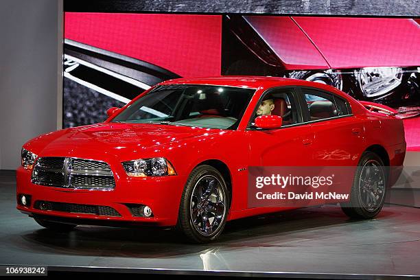 The reintroduced Dodge Charger is revealed during the two-day media preview event for the 2010 Los Angeles Auto Show on November 17, 2010 in Los...