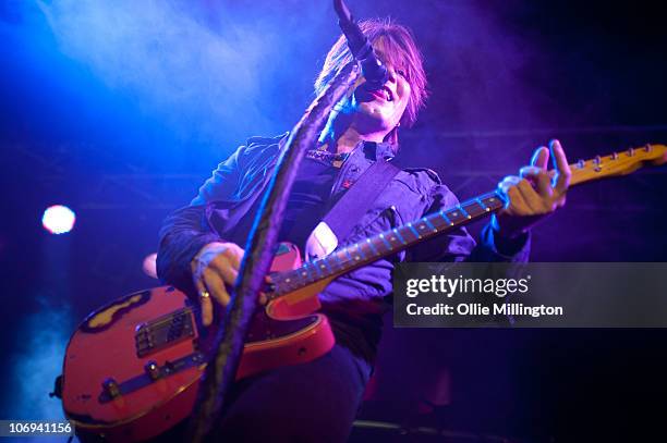 John Rzeznik and Mike Malinin of Goo Goo Dolls perform on stage at O2 Academy on November 17, 2010 in Leicester, England.