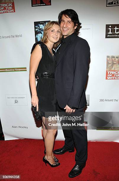 Director/producer Lana Parshina and actor Alexi Georgoulis attend the premiere of "360 Around The World" at the Culver Plaza Theaters on November 17,...