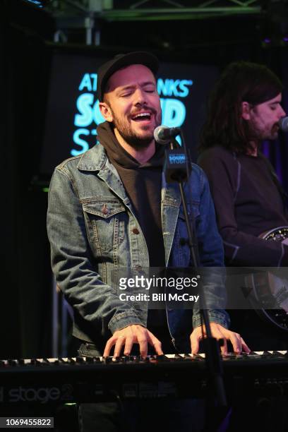 Ben Lovett of the band Mumford and Sons performs at the Radio 104.5 Performance Theater December 7, 2018 in Bala Cynwyd, Pennsylvania.