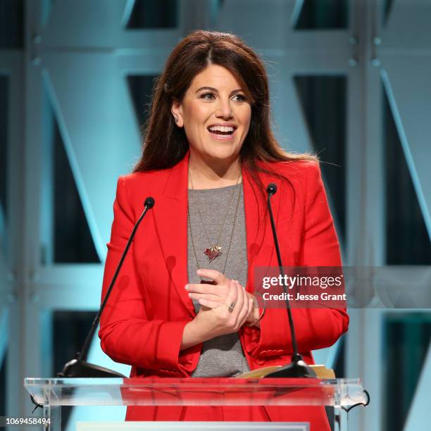 Monica Lewinsky speaks onstage during The Hollywood Reporter's Power 100 Women In Entertainment at Milk Studios on December 5, 2018 in Los Angeles,...