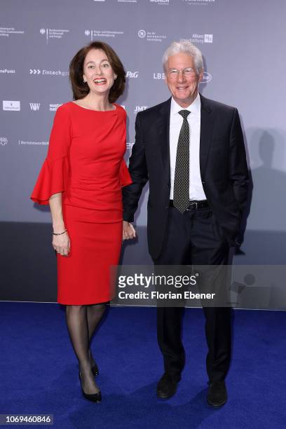 Katarina Barley and Richard Gere attend the German Sustainability Award at Maritim Hotel on December 7, 2018 in Duesseldorf, Germany.