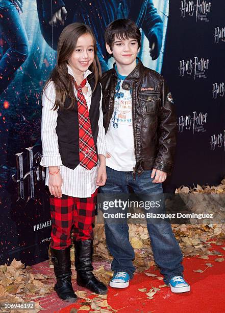 Daniel Aviles and Priscila Delgado attend 'Harry Potter and the Deathly Hallows: Part 1' Photocall at Kinepolis Cinema on November 17, 2010 in...