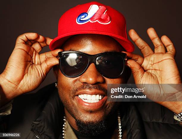 American hip hop artist, Big Boi of Outkast poses backstage during a promotion for Electronic Arts' racing video game 'Need for Speed Hot Pursuit' at...