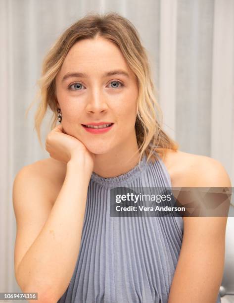 Saoirse Ronan at the "Mary Queen of Scots" Press Conference at The London Hotel on November 18, 2018 in West Hollywood, California.