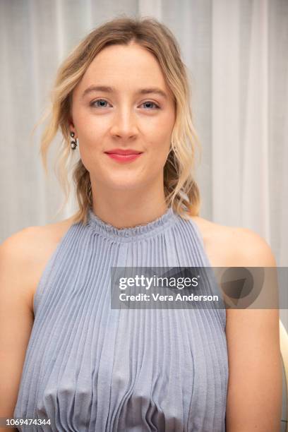 Saoirse Ronan at the "Mary Queen of Scots" Press Conference at The London Hotel on November 18, 2018 in West Hollywood, California.