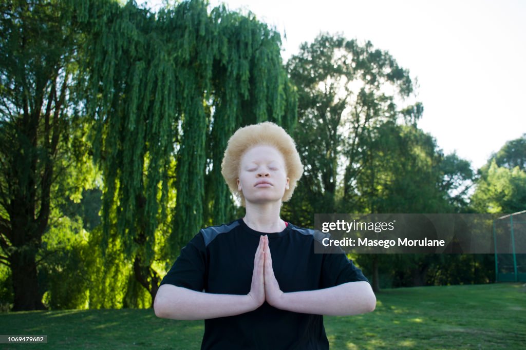 Woman meditating