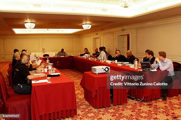 The members of the Laureus Academy attend the Laureus Academy Forum Session 3 held at Hotel Principe Di Savoia on November 18, 2010 in Milan, Italy.