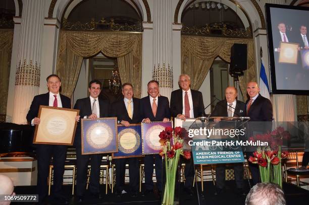 Robert Ivanhoe, Peter Riguardi, Jonathan Mechanic, Stephen Siegel, Yoron Cohen, Stanley Chera and Scott Rechler attend American Friends Of Rabin...