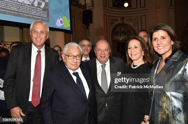 Yoron Cohen, Henry Kissinger, Stanley Chera, Cookie Chera and Nikki Haley attend American Friends Of Rabin Medical Center 2018 Annual NYC Gala at The...