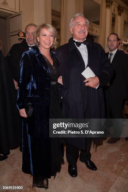 Cristina Bombassei and Alberto Bombassei attends the "Prima Alla Scala" at Teatro Alla Scala on December 7, 2018 in Milan, Italy.