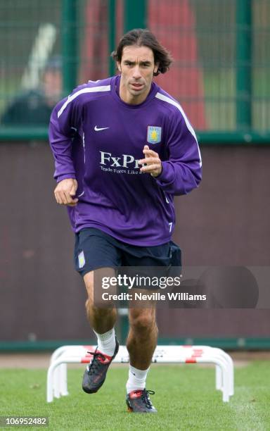 Robert Pires attends a training session as he signs for Aston Villa, at Bodymoor Heath training ground on November 18, 2010 in Birmingham, England.