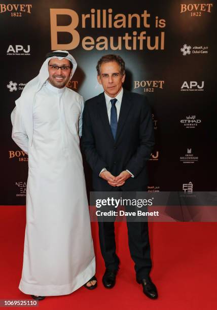 Tariq Al Gurg and Ben Stiller attend the Artists for Peace and Justice & Bovet 1822 Gala on December 7, 2018 in Dubai, United Arab Emirates.