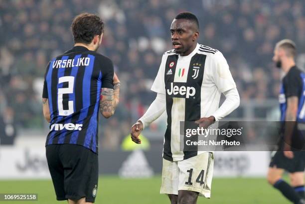 Blaise Matuidi and Sime Vrsaljko during the Serie A football match between Juventus FC and FC Internazionale at Allianz Stadium on December 07, 2018...