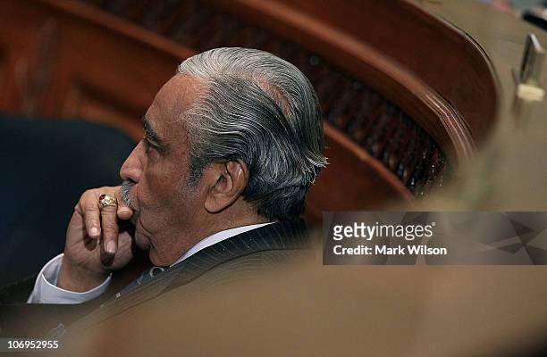Rep. Charlie Rangel listens to statements during a House Committee on Standards of Official Conduct hearing November 18, 2010 in Washington, DC....