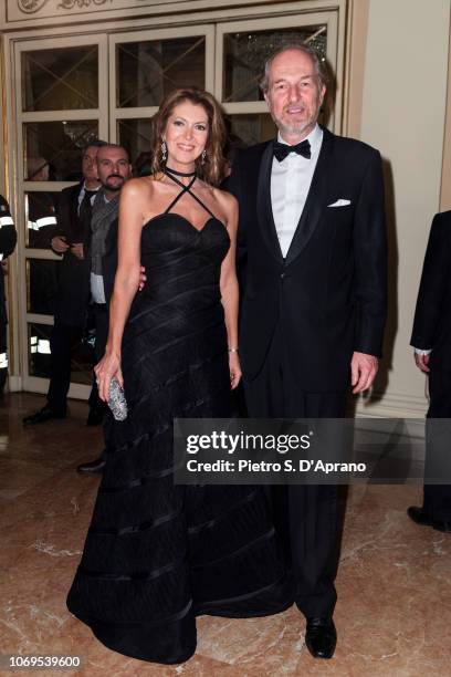 Alessandra Repini and Arturo Artom attend the "Prima Alla Scala" at Teatro Alla Scala on December 7, 2018 in Milan, Italy.