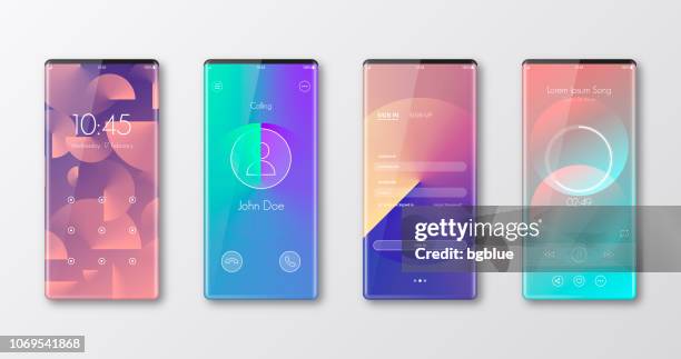 modern smartphone templates isolated on white - ui and trendy backgrounds - graphical user interface stock illustrations