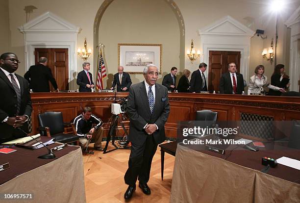 Rep. Charlie Rangel walks away after being told that the House Committee on Standards of Official Conduct, voted to censure him on November 18, 2010...