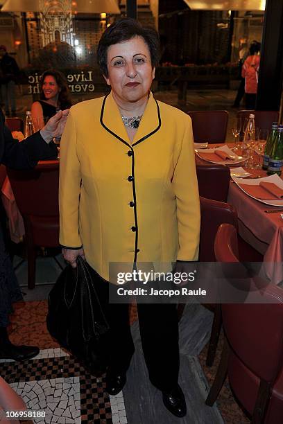 Shirin Ebadi attends "Science For Peace" Gala Dinner on November 18, 2010 in Milan, Italy.