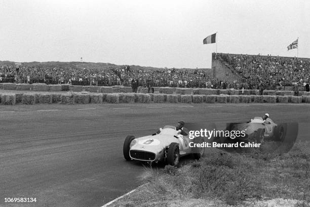 Juan Manuel Fangio, Stirling Moss, Mercedes W196, Grand Prix of the Netherlands, Circuit Park Zandvoort, 19 June 1955. Juan Manuel Fangio ahead of...