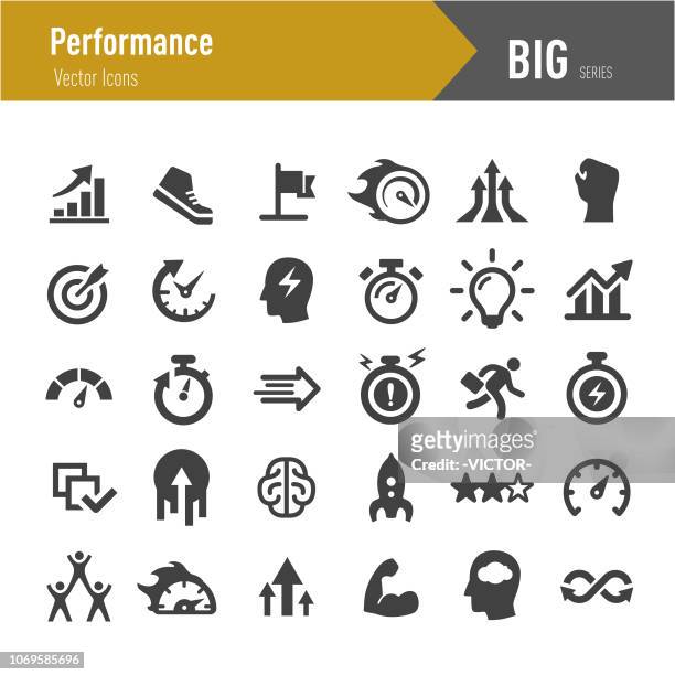performance icons - big series - strength icon stock illustrations